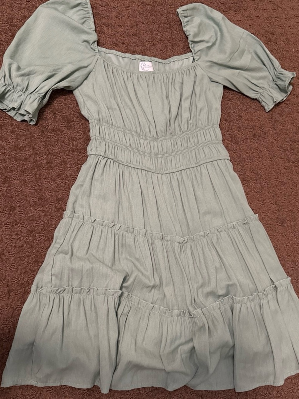 Francesca's Collections Sage Green Midi Dress - Picture 2 of 4